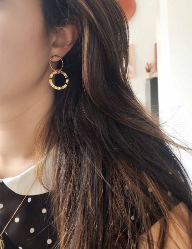 Des boucles d'oreilles doubles anneaux texturées qui sublimera vos tenues