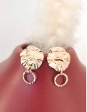 Boucles d'oreilles froissée avec une papille gravée
