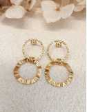 Des boucles d'oreilles doubles anneaux texturées qui sublimera vos tenues